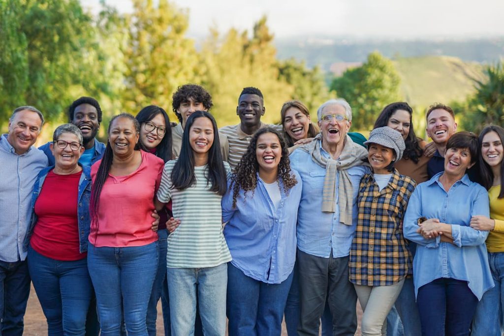 A diverse group of people enjoying the outdoors in Pennsylvania.