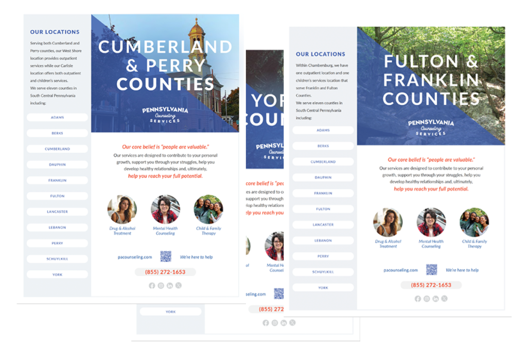 Pennsylvania Counseling Services flyers for services.