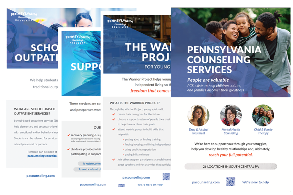 Pennsylvania Counseling Services flyers for services.